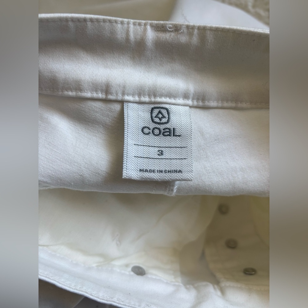 Coal White Denim Button Fly Jeans Size  3 - Picture 5 of 7